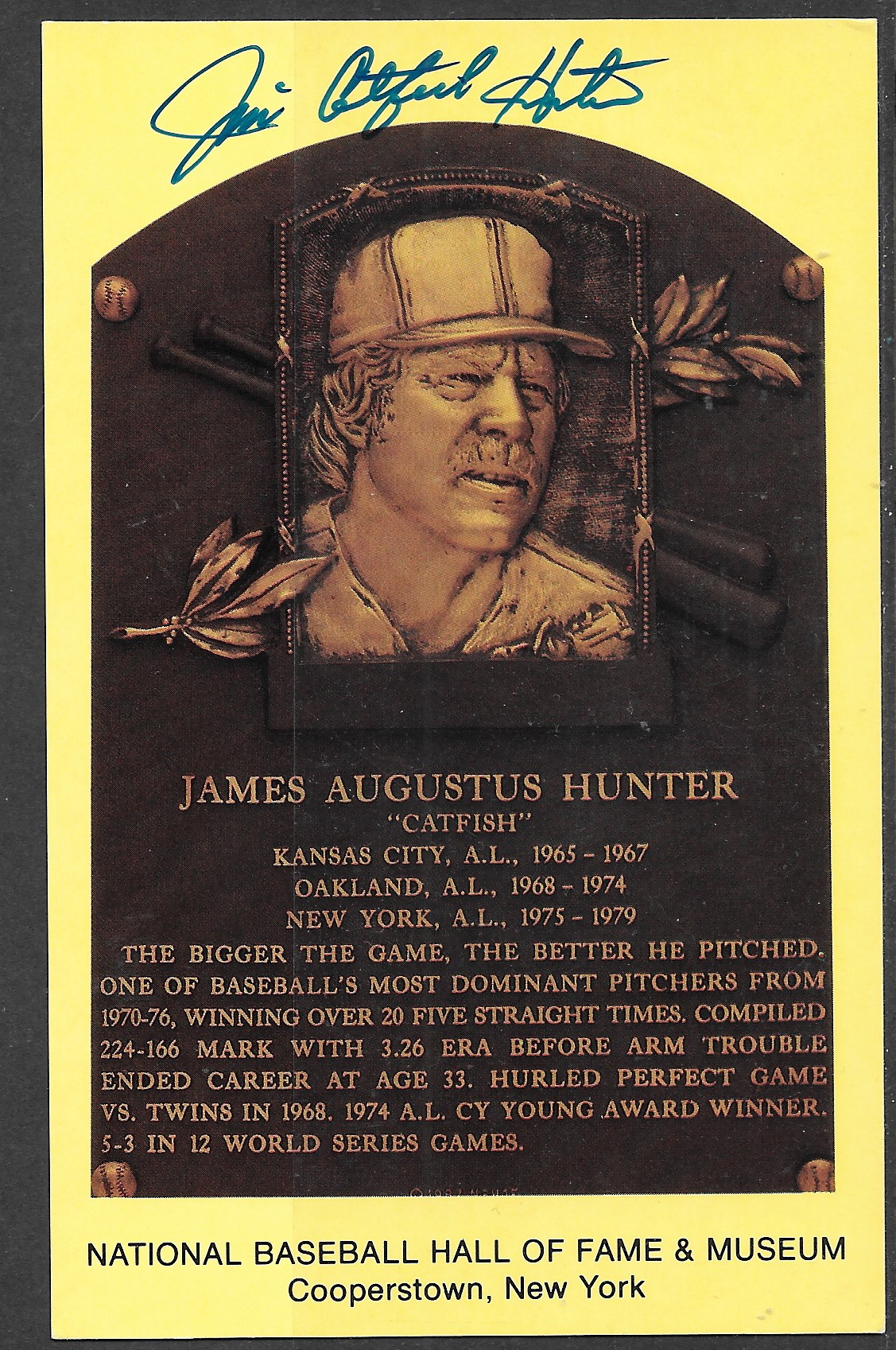 Jim Catfish Hunter plaque