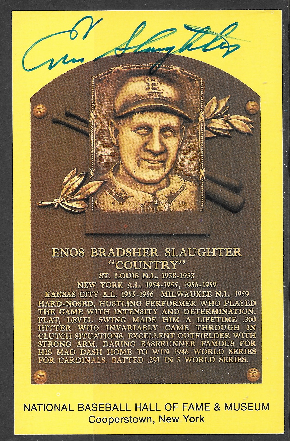 Enos Slaughter plaque