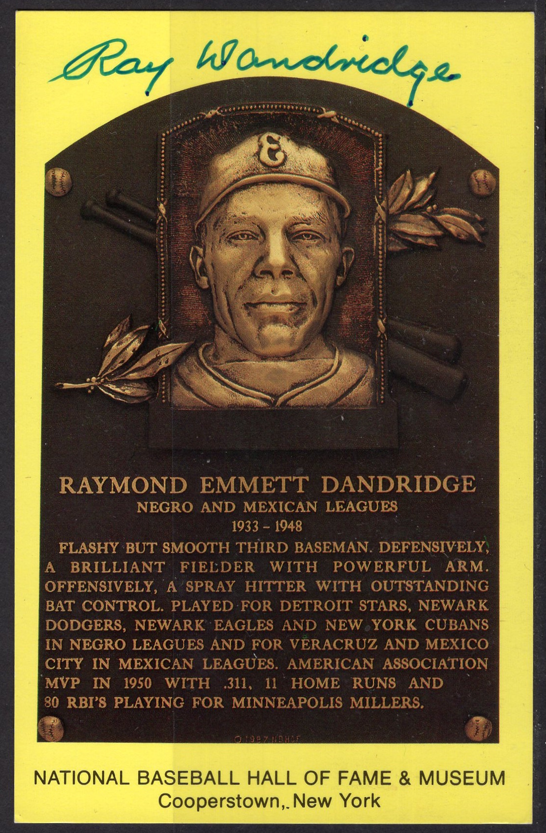 Ray Dandridge plaque