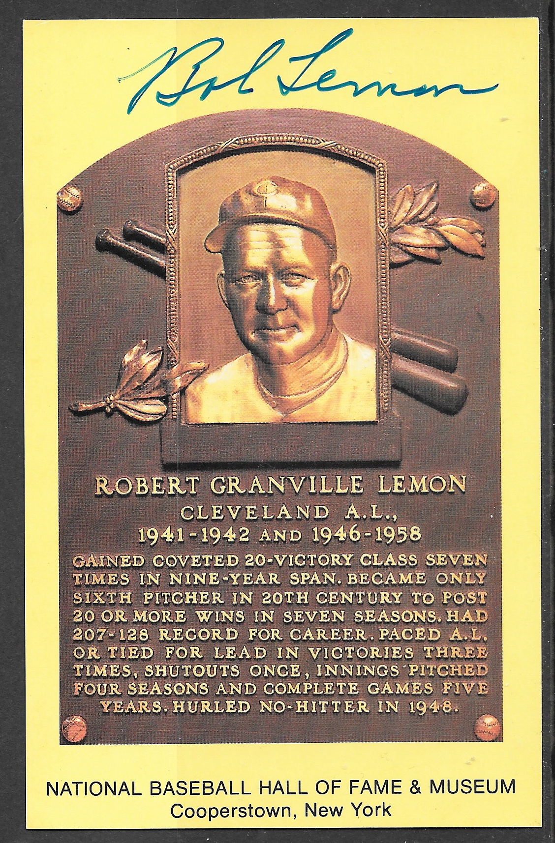 Robert Lemon plaque